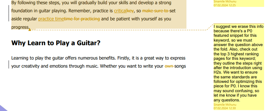 editor's constructive feedback example