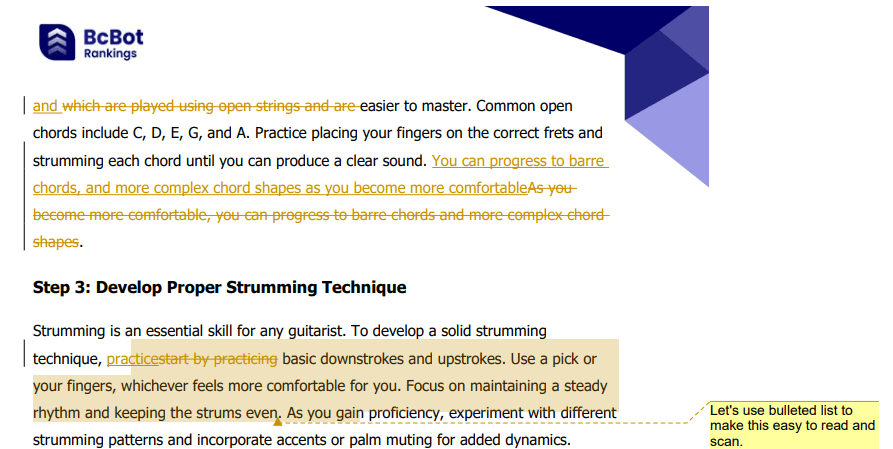 editor rearranging sentences example