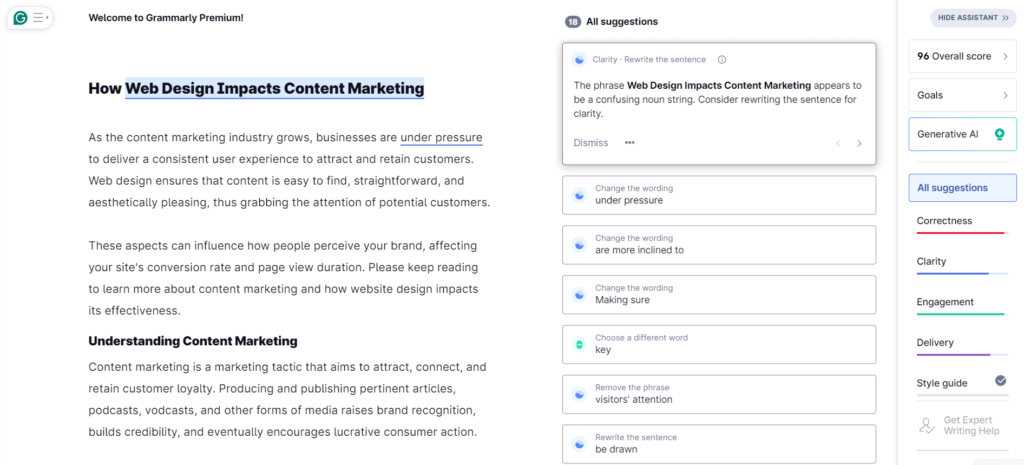 grammary editing tool