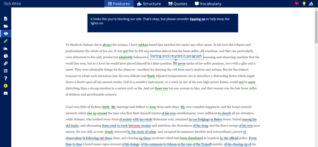 slick write demo screenshot