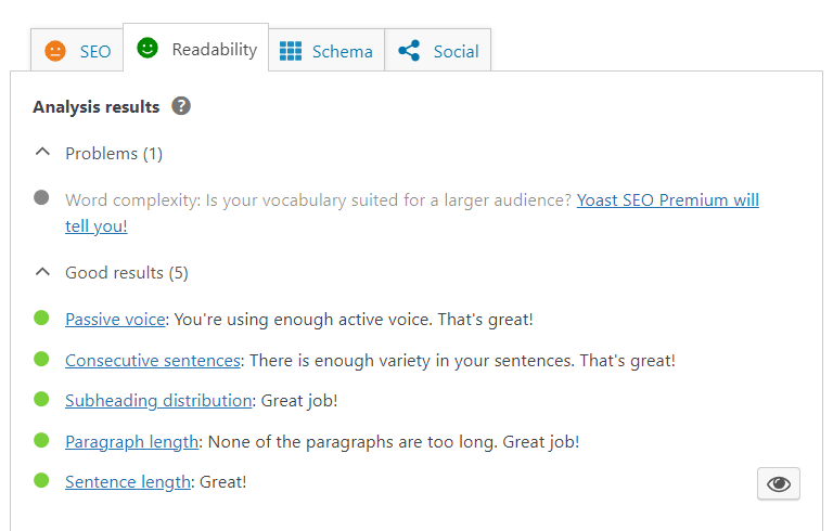 yoast seo readability improvement suggestions